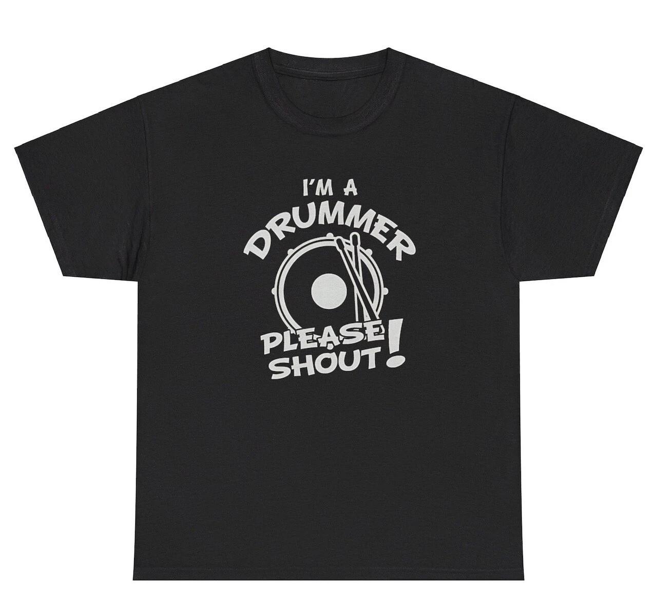 Я Барабанщик Кричите Пожалуйста Футболка Смешная Саркастическая Глухой Группа Юмор Футболка 4XL