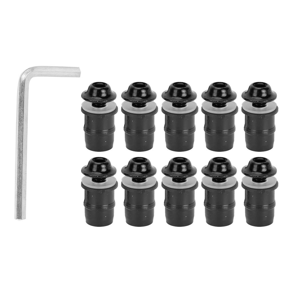 10 SZT Motocykl M5x16mm0.6in Śruby do Szyby Przedniej Zestaw Uniwersalny ze Śrubokrętem Czarny