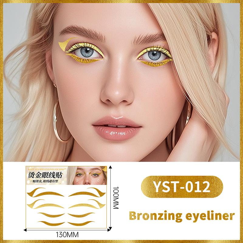 Glitzer Aufkleber Gesicht Eyeliner Tattoo Flash Gold Temporäre Tattoos Wasserdichte Make-up Abziehbilder Für Mädchen Party Musikfestival