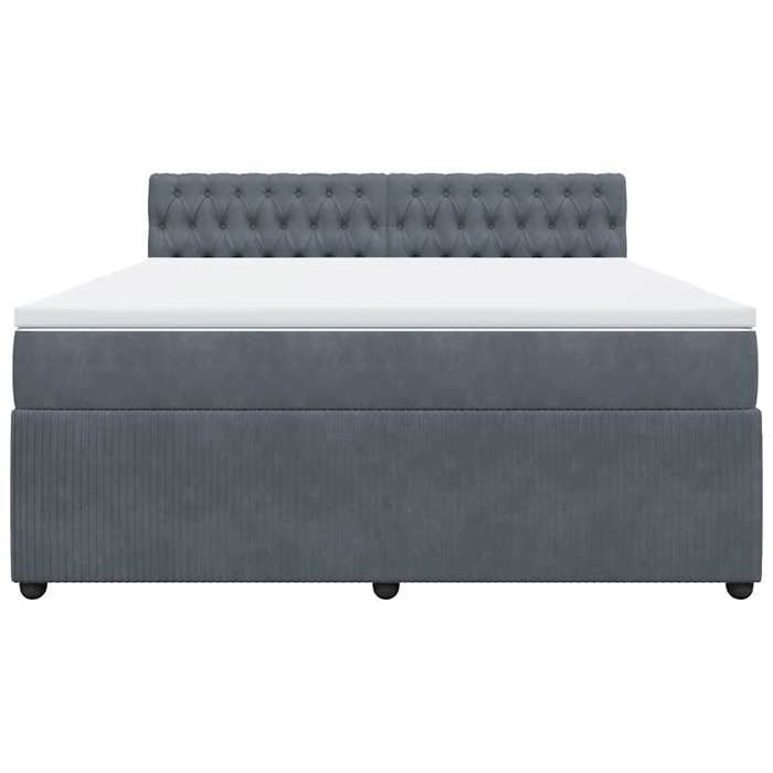 Maison Exclusive - Sommier à lattes de lit et matelas Gris foncé 180x200cm Velours