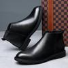 Boots For Men In Autumn And Winter  With Plush Boots  British Style High Top Trendy Versatile Men'S Shoes
