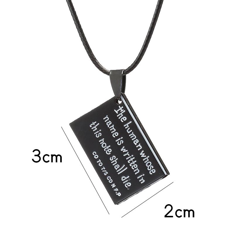 

Аниме Тетрадь смерти ожерелье веревка кожаное колье модная черная записная книжка модель кулон ожерелье для женщин и мужчин аксессуар 50cm