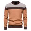 Maglione da Uomo a Girocollo a Manica Lunga in Maglia con Design Color Block Casual Invernale Pullover per Giovani Adulti
