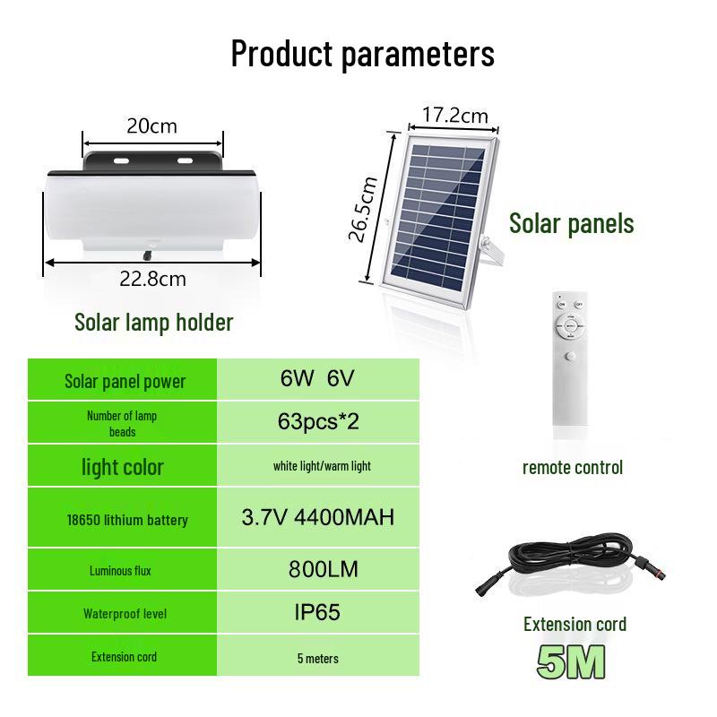 Three-Color Solar Induction Wall Light: Waterproof Indoor/Outdoor Garden & Courtyard Lighting