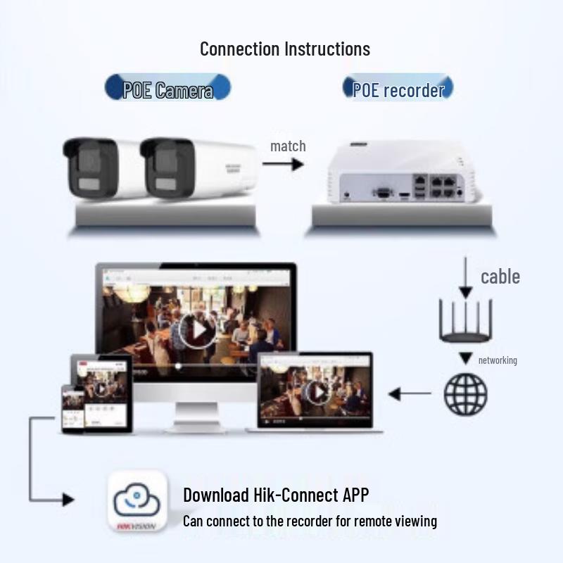 Hikvision 4MP Full-Color PoE IP-Kamera CN-Stecker (Adapter enthalten)