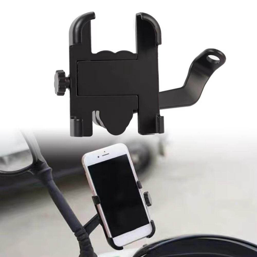

Moto Rearview Mirror Handlebar Mount Motorcycle Bicycle Cellphone Stand Trendy Phone Holder