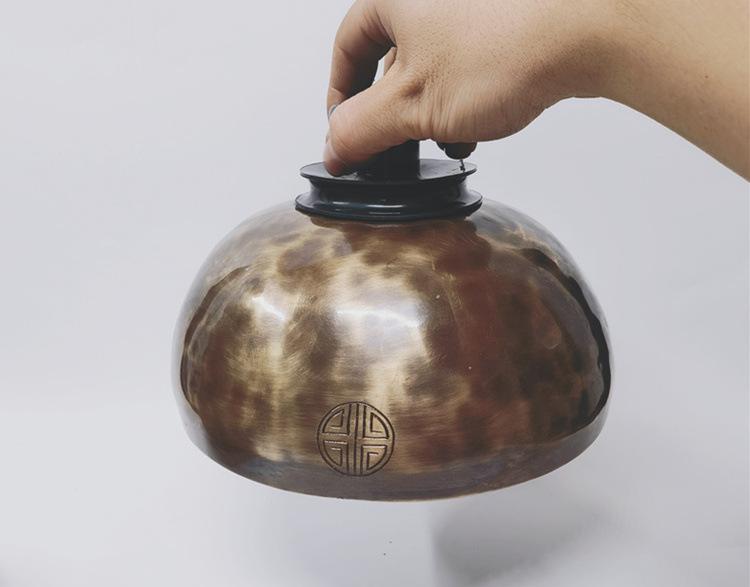 Buddhistische Klangschale Saugfuß für Klangtherapie - Kupfer Gong Rund