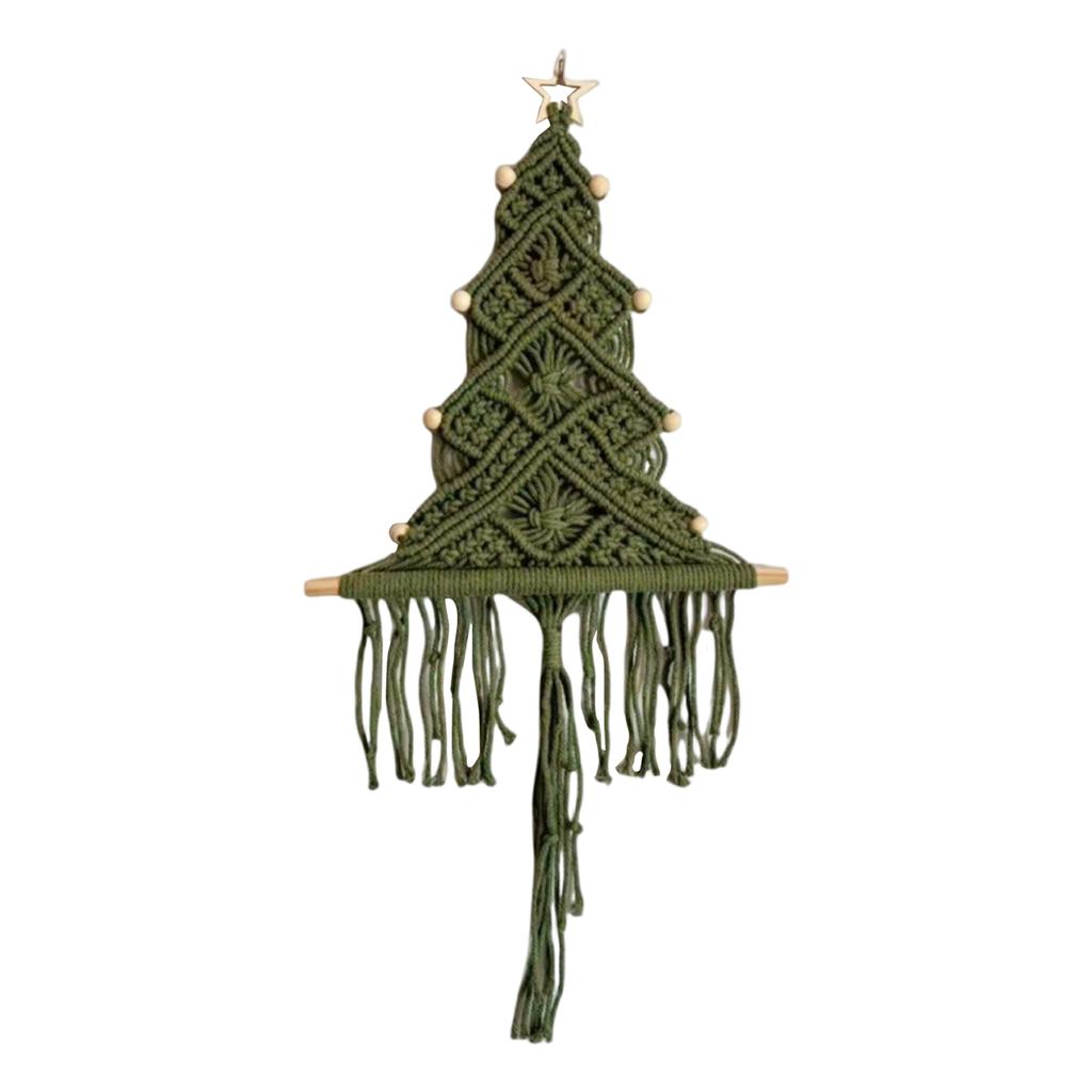 Großer Makramee Weihnachtsbaum Makramee Weihnachts-Wanddekoration Hängende Ornamente Boho Wanddeko Für Partyzubehör