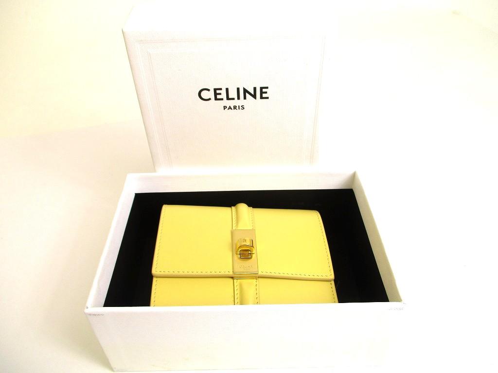 Authentisches CELINE Pollenleder Kleines Dreifach-Portemonnaie Kompaktes Portemonnaie #b042 Offene Schachtel