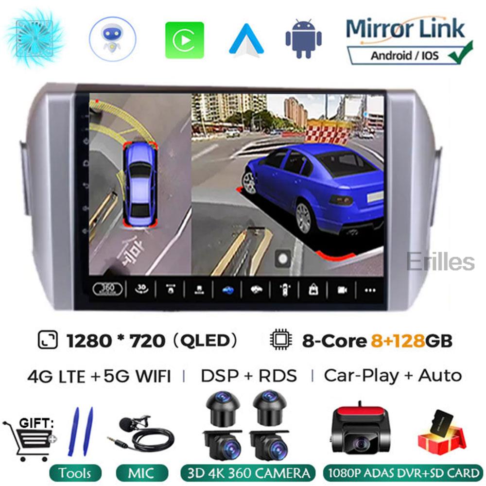 Android 14 Carplay&Auto WIFI+4G For Toyota Innova 2 2015 - 2022 Car Radio Multimedia Player Stereo Navigation GPS NO DVD 2DIN