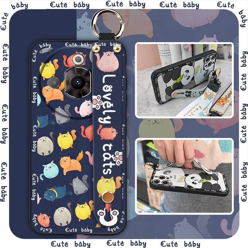 Ring Back Cover Phone Case For ZTE Nubia Focus Pro 5G Phone Holder Wrist Strap Silicone Shockproof Durable Anti-dust