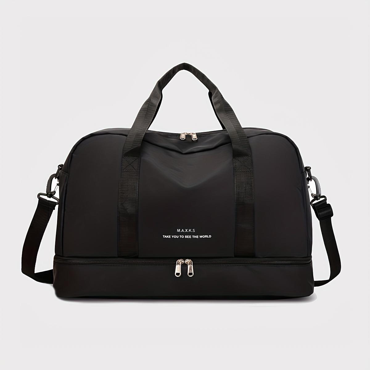 

Дорожная складная сумка для багажа большой вместимости, йога для женщин, сумка для фитнеса с разделением на сухую и влажную воду, спортивная сумка чёрный