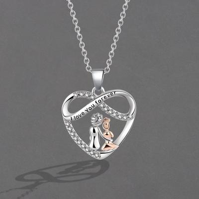 Endless Love Mother-Daughter Diamond Pendant Necklace – Elegant, Versatile Chain Jewelry