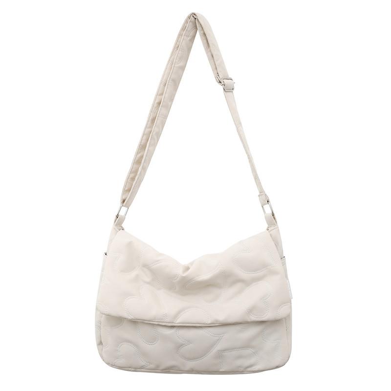 Wind cotton bag, lazy style literary and artistic large-capacity girl student mailman bag, solid color shoulder bag