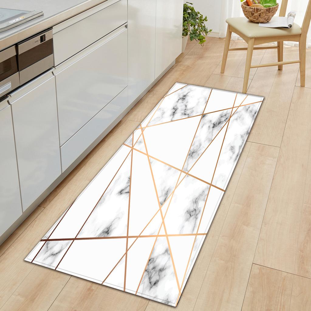 Marble Carpet Long Floor Mat Stone Pattern Theme Doormat