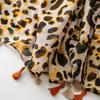 European and American Cotton-Linen Feel Gold Leopard Silk Scarf, Sun Protection Shawl for Women