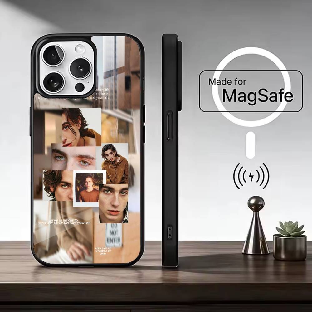 Hot Actor T-Timothee Chalamet For Magsafe Phone Case for iPhone 17 16 15 14 13 12 11 Series Wireless Charging