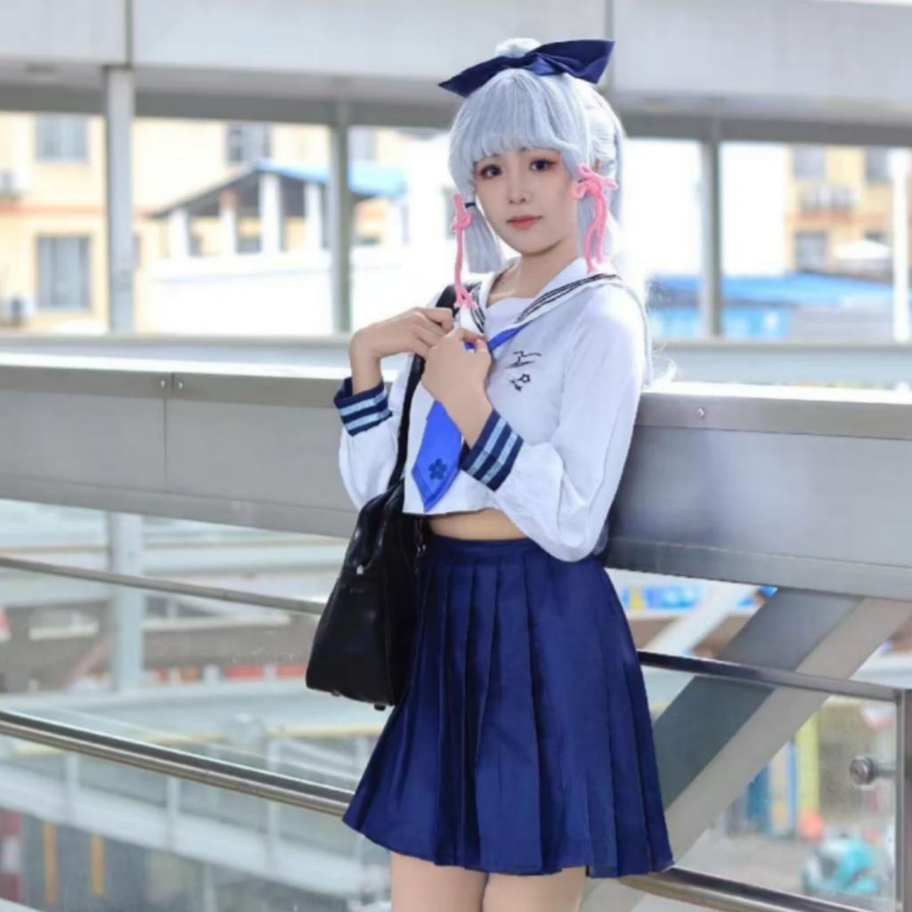 Genshin Impact Cos Costume Joy Tea Linkage Kamisato Ayaka JK Costume Shenli Lingren Cosplay Full Set Of Animation Cos