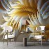 Luxus Tapete 3D Goldene Feder Tapete Wohnzimmer TV Hintergrund Wandbild Tapeten für Innendekoration Zuhause