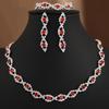 Elegant Rhinestone Jewelry Set: Necklace, Earrings & Bracelet