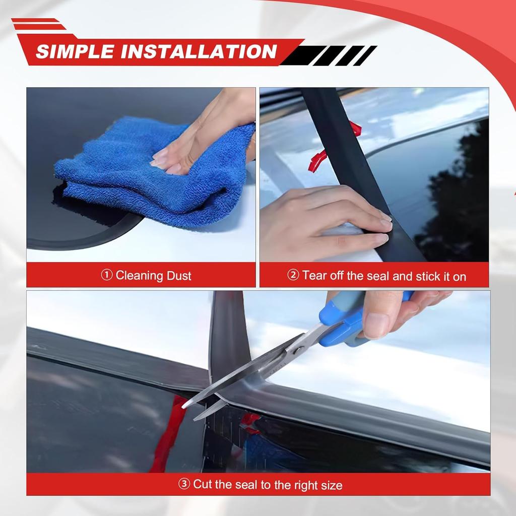 Storystore Car Weather Stripping, 14Mmx19.68Ft T-Shape Cuttable Windshield Rubber Seal Strip, Self Adhesive Sunroof Cover Seal For Cars Trucks SUVs