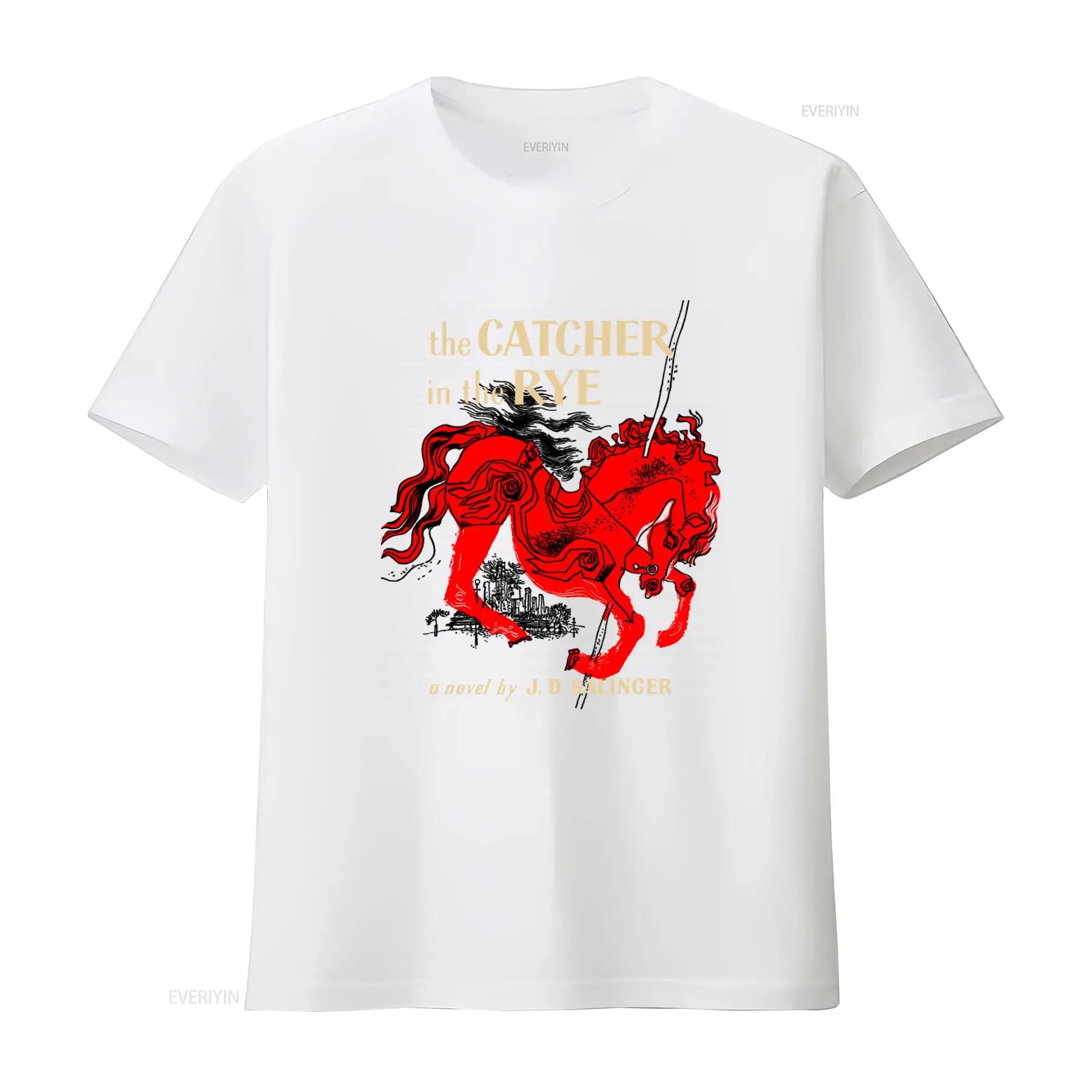 

The Catcher in Rye by J D Salinger Men s T shirt Classic Novel Design High Quality Print Comfortable Fit vintage Washed graphic 5XL різнокольоровий