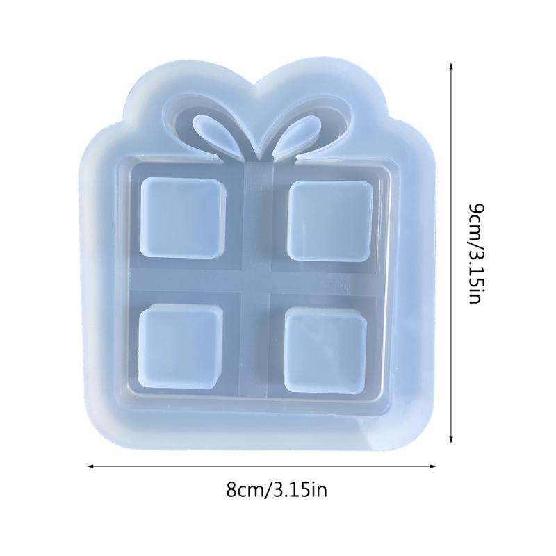Present Box Silicone Mold Quicksand Epoxy Casting Molds Resin Shaker Mold DIY Pendant Keychain Jewelry Making Mold