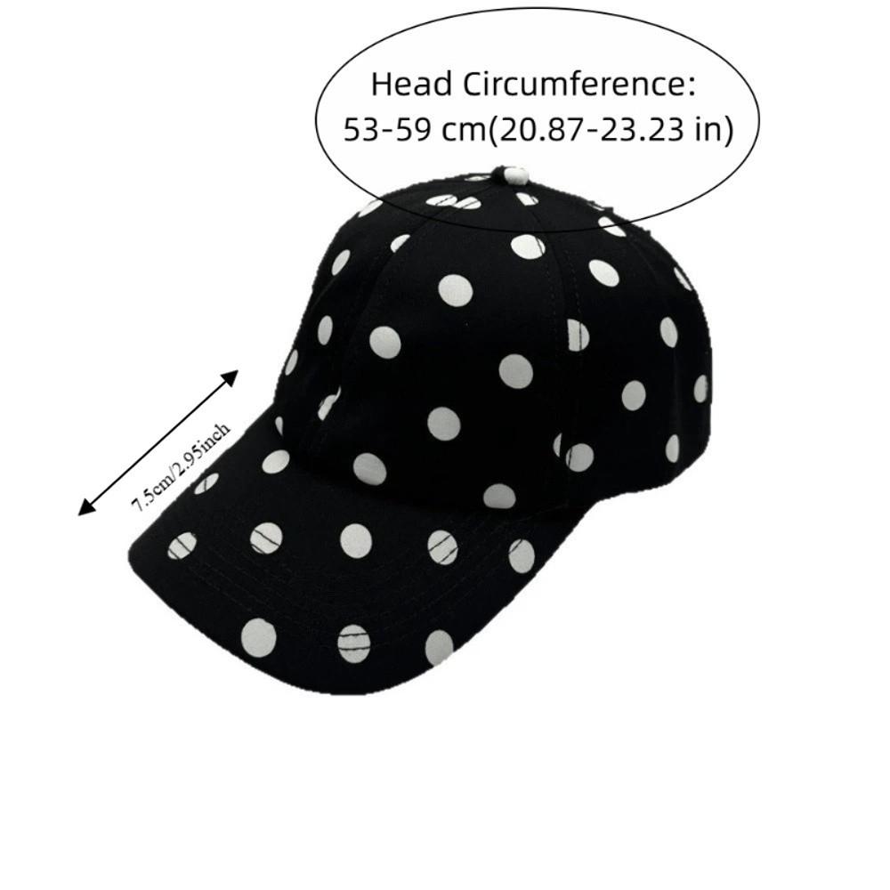 Japanese Soft Brim Polka Dot Baseball Cap Polyester Breathable Peaked Hat Versatile Lightweight Sun Hat Women