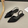 Summer Fashion Bow Solid Color Women's Sandals Sexy Pointed Toe Open Heel Flat Shoes  Outdoor Womens Shopping Sandals Selling