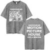 Vintage Washed Radiohead Semaphore Rock Band T-shirt Men  Clothing Fashion Hip Hop Gothic T Shirts Cotton Casual T-shirts