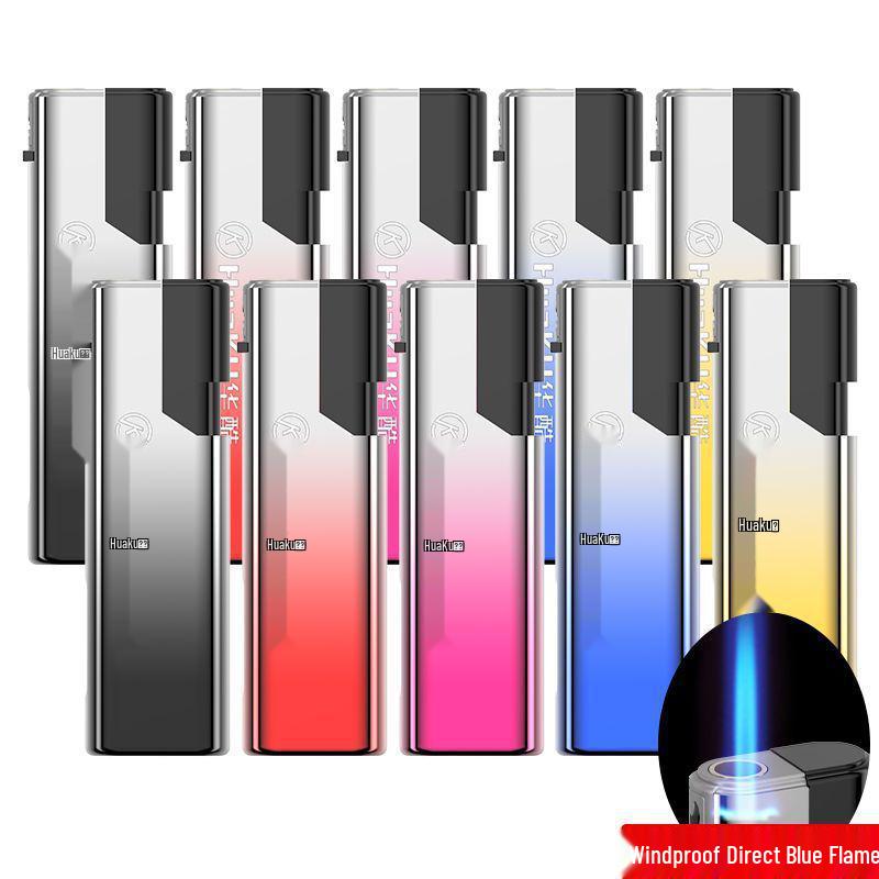 50 Durable Metal Windproof Lighters - Double Layer, Thickened, Inflatable, with Printed Lettering