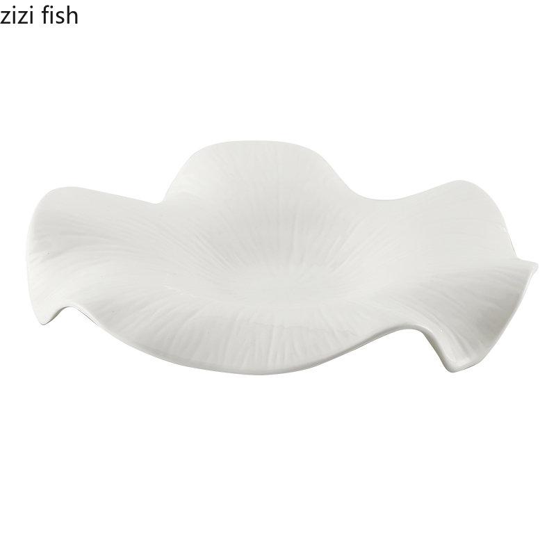 Ceramic Dinner Plate Flower Shaped Dessert Plate Snack Plate Salad Plates Pasta Plates Cooking Plates Home Solid Color Tableware