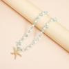Playful Starfish Drop Necklace Lightweight Alloy Collarbone Chain With Crystal Embellishment For Casual Daily Wear