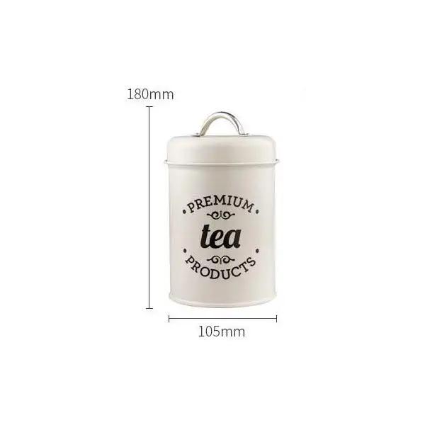 1.2L Storage Canister Jars for Tea Coffee Sugar, Vintage Metal Kitchen Food Storage Container Sealed Cookie Cans Kitchen Supply
