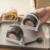 100Packs Transparent Cake Box with Lid Mousse Cake Cutting Box Dessert Swiss Roll PET Packing Box for Wedding Party Birthday