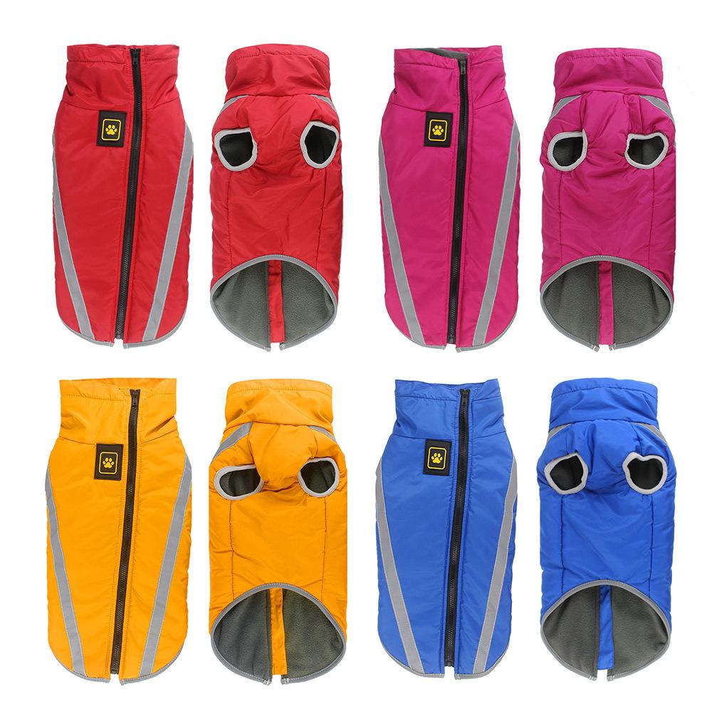 Autumn Winter Reflective Dog Jacket Warm Windproof Outdoor Coat for Large Dogs Pet Clothes Wholesale Dog Sweater