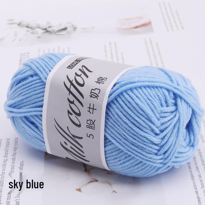 Combed Milk Cotton Yarn for Infant Baby Crochet Slippers - Medium Thick, DIY Knitting Material Package