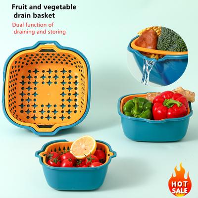 Fregadero de cocina reutilizable Escurridor de verduras Cesta de frutas Para lavar frutas Lavabo de plástico Lavabo para lavar verduras Cesta de drenaje Lavabo