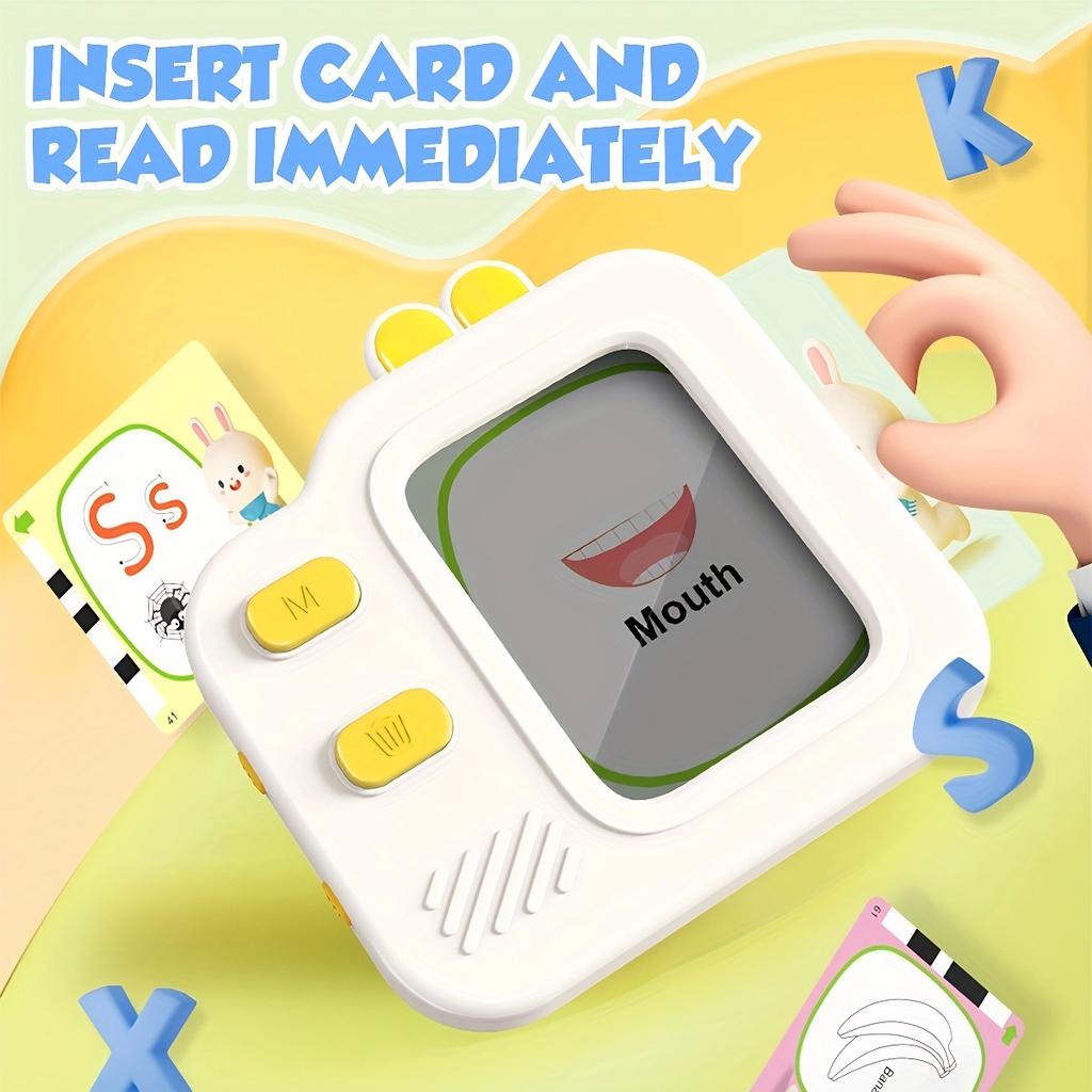 NUOVO Lettore di Flash Card con LCD Disegnabile Cancellabile e Suono, 120 Carte Fronte-Retro, Giocattolo per l'Apprendimento Precoce per Bambini Piccoli, Regalo di Compleanno