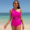 Beach Vacation Swimsuit One-piece Swimsuit Women One Shoulder Sports Lace Swimsuit Sexy Bikini Fine Stitching In A Variety of Colors Beachwear