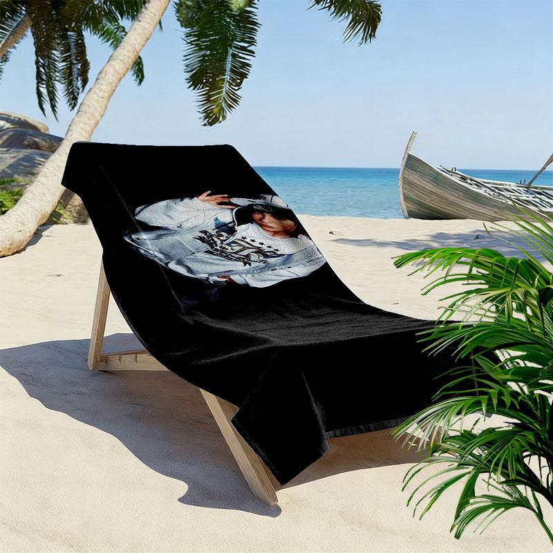 Tom Kaulitz Print Strandtuch, Großes Weiches Schnelltrocknendes Handtuch für Strand Camping Schwimmen