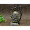 1Pc New Hot Selling Good Luck Feng Shui Ornament Home Decor Figurines Metal Bell Carved Dragon Buddhist Clock Home Decor Supply