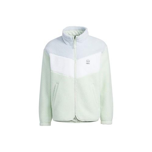 adidas Retro Colorblock Zip-Up Sports Jacket with Stand Collar, Unisex, Green XS зелёный