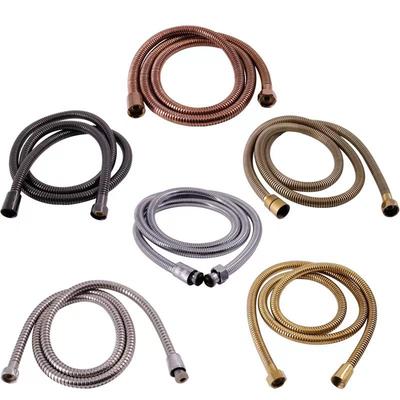 G1/2 " Flexible Brushed Gold Shower Hose 1.5m Antique Plumbing Hose Stainless Steel Gray Bathroom Water Head Shower Head Pipe