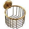 Toilet Roll Holder,Toilet Paper Holder Wall Mounted Vintage Brass Roll Tissue Wire Basket Dispenser Tissue Paper Roll Holder for Bathroom Storage,