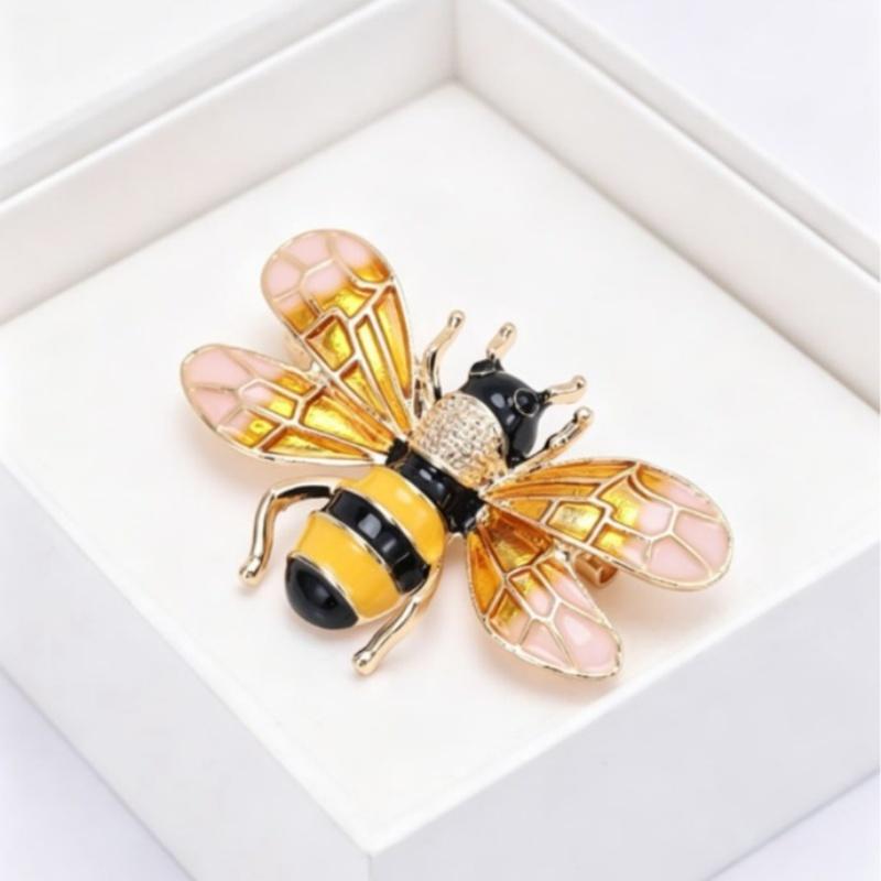 Multi Color Enamel Bee Brooch Glitter Delicate Decor Pin for Christmas Party Outfit Decoration Holiday Exchange Gifts