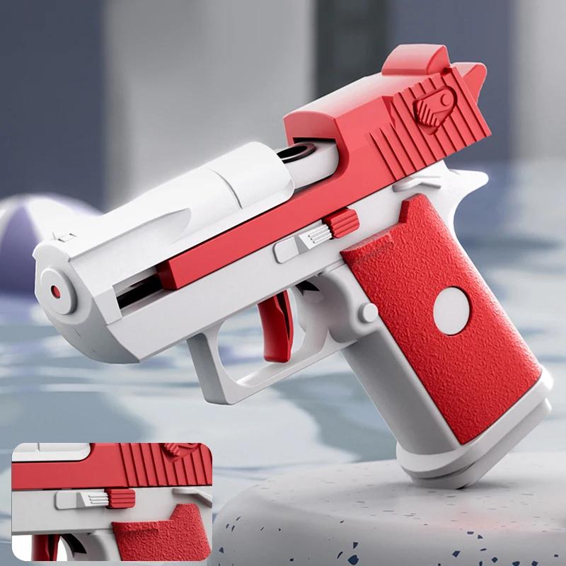 Mini Desert Eagle Pistola ad acqua meccanica a fuoco continuo Piccola pistola Estate All'aperto Spiaggia Giocattolo povero Spara pistola ad acqua per bambini