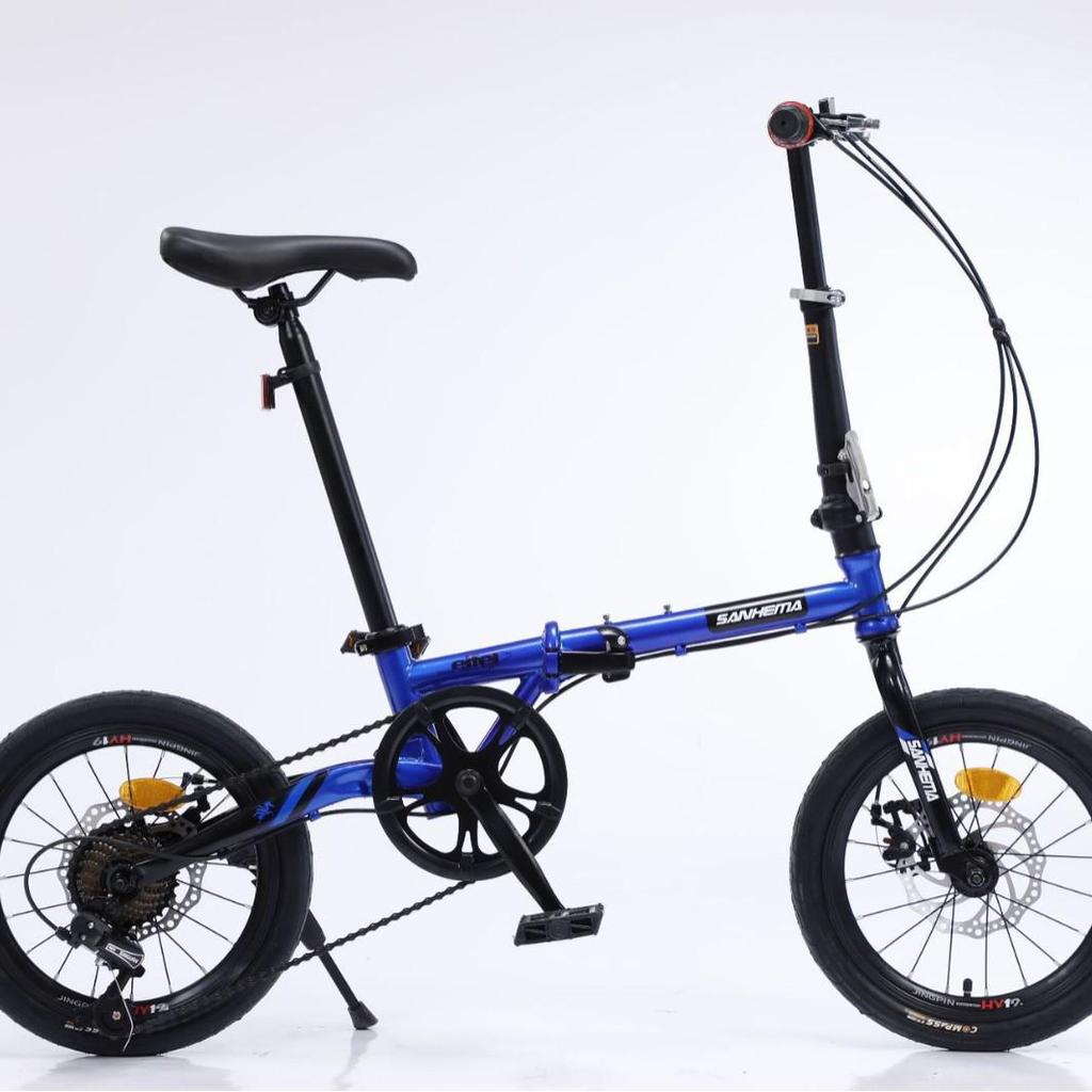 Sanhe Ma 16" Folding Bike with Variable Speed & Double Disc Brakes for Kids & Adults