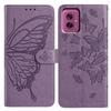 For Motorola Moto G55 5G Case Butterfly Imprinted Wallet Stand PU Leather Flip Phone Cover with Strap