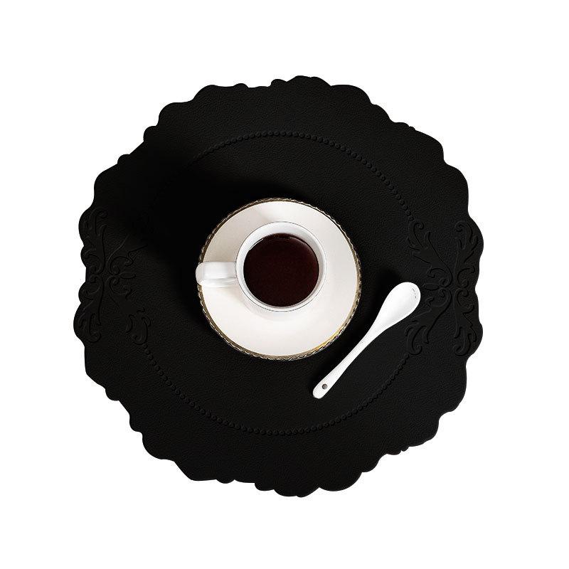 Leather Placemat Ins Wind Retro Dining Table Mat European Creative Thermal Insulation Mat Nordic Waterproof and Oil-proof Western Dining Mat